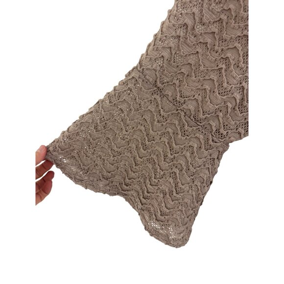 Beige Tan Knit Lace Shift Dress Bell Sleeves Size 24W 3X Plus Fall Evening Party - Picture 2 of 8